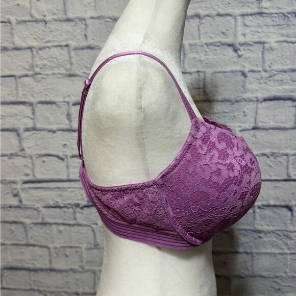 Victoria's Secret Very Sexy Push Up Pigeonnant Bra Purple Lace 38 C - Picture 3 of 12